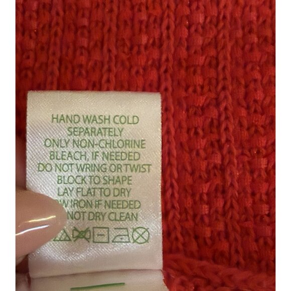 Lilly Pulitzer Tatum Red Metallic Tasseled Women’s Open Cardigan Size Small - Picture 8 of 9